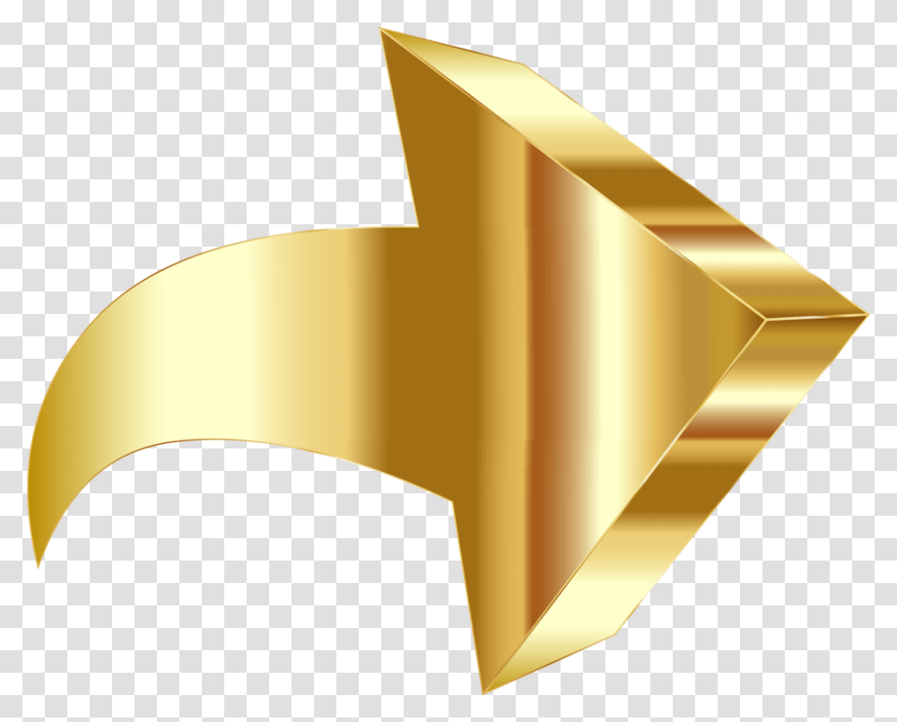 Anglegoldsymbol 3d Arrow, Lamp, Star Symbol, Paper, Trophy Transparent Png