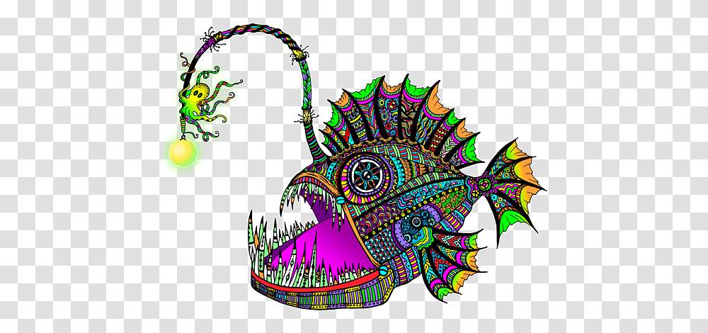 Anglerfish Sticker, Doodle, Drawing Transparent Png