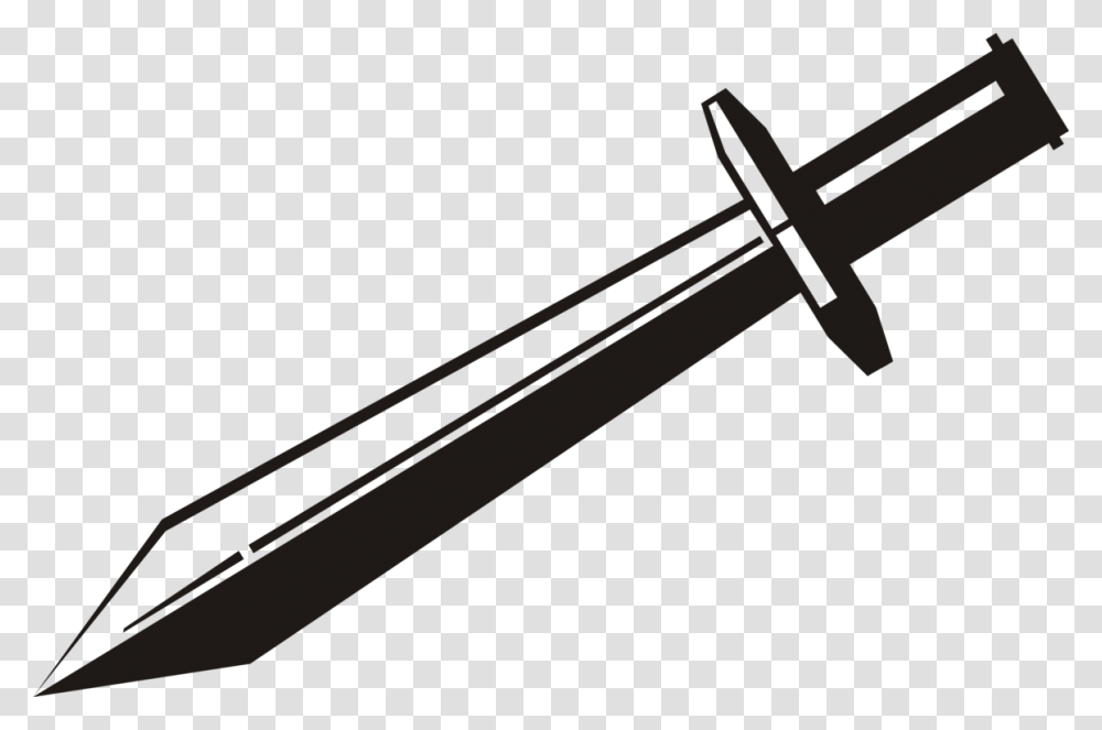 Angleweaponwing Sword Clipart Black And White, Blade, Weaponry, Injection, Toy Transparent Png