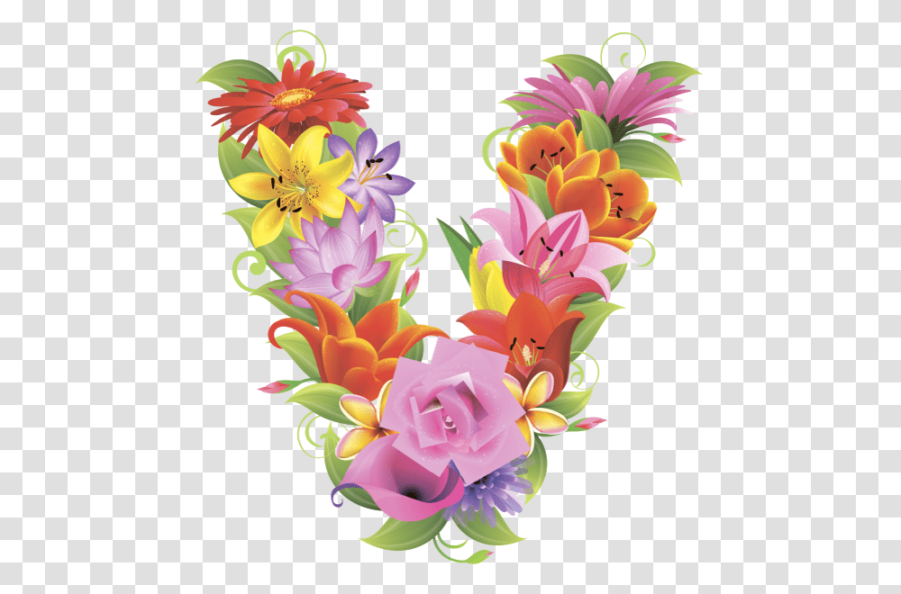 Anglijskij Alfavit Bukva V Cvetochnij Alfavit Cveti Bouquet, Floral Design, Pattern Transparent Png