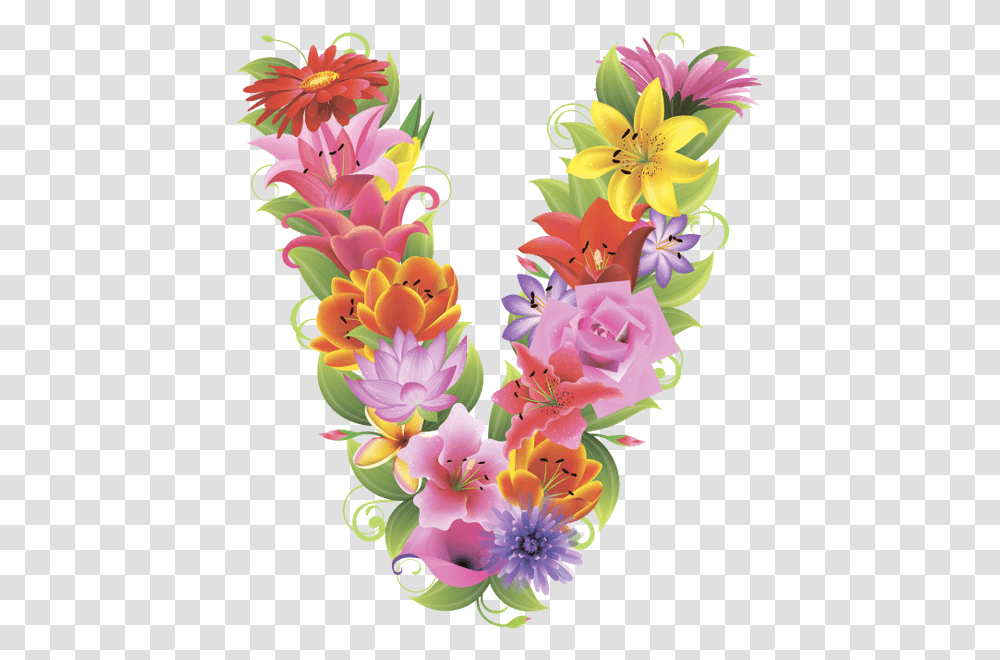 Anglijskij Alfavit Bukva V Cvetochnij Alfavit Cveti Floral Letter V, Floral Design, Pattern Transparent Png