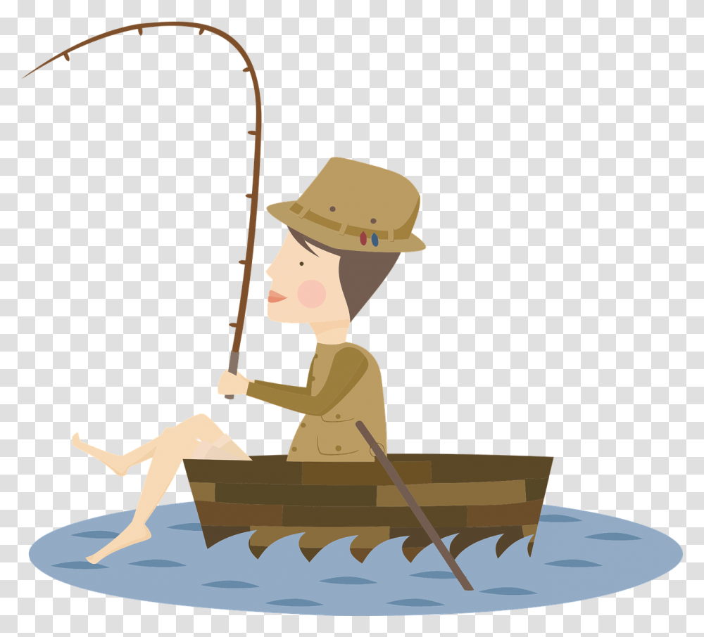Angling Fishing Boat Free Vector Graphic On Pixabay Birthday Card For Fisherman, Outdoors, Water, Watercraft, Vehicle Transparent Png