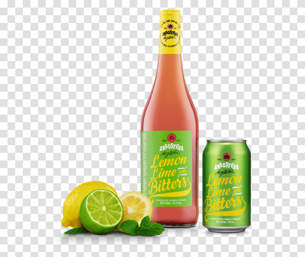 Angostura Llampb Can Bottle Amp Garnish Glass Bottle, Lime, Citrus Fruit, Plant, Food Transparent Png