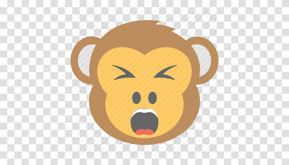 Angry Annoyed Monkey Emoji Shouting Smiley Icon, Animal, Mammal, Label Transparent Png