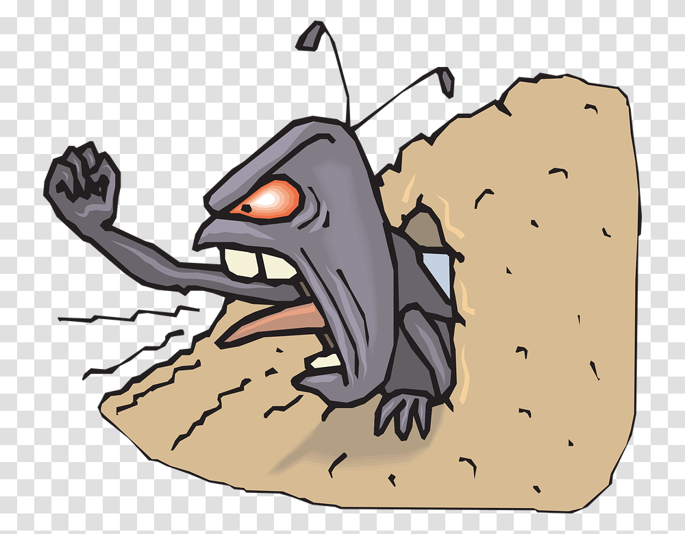 Angry Ant Hole Hill Fist Upset Insect Dirt Angry Ant, Animal, Mammal, Bird, Food Transparent Png