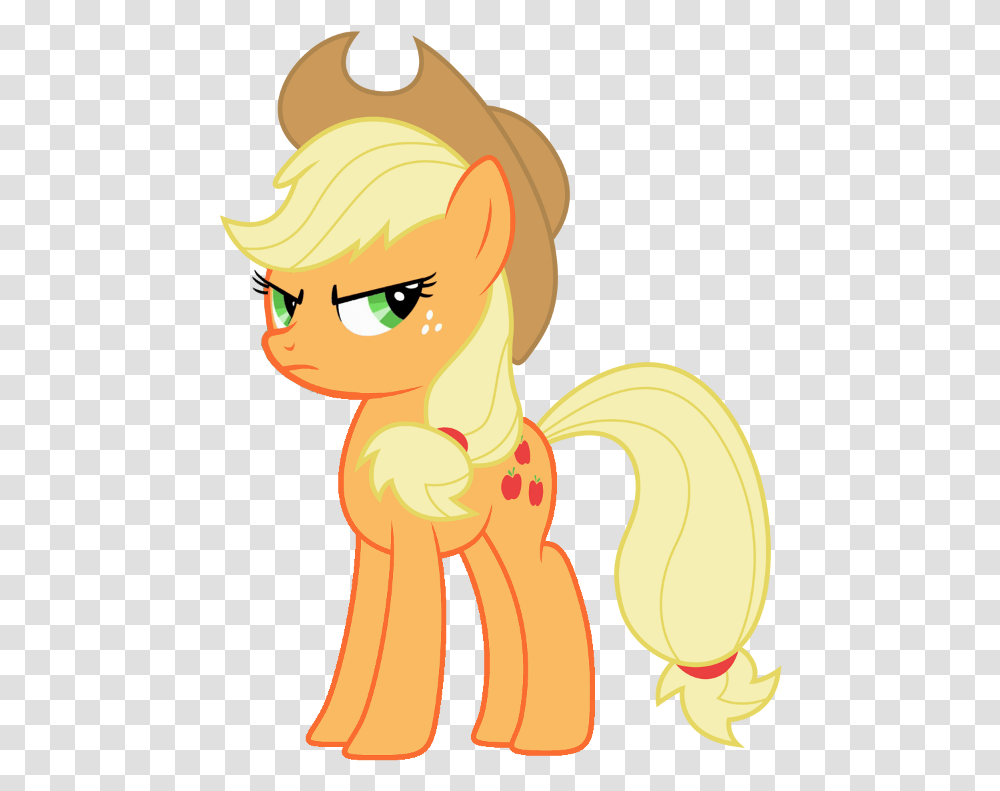 Angry Applejack Applejack Is Not Amused Artist My Little Pony Cartoon Characters, Plant, Fruit, Food, Banana Transparent Png