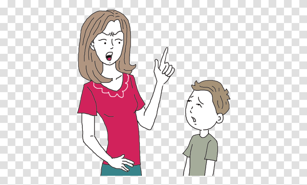 Angry At Children Cartoon, Person, Female, Sleeve Transparent Png