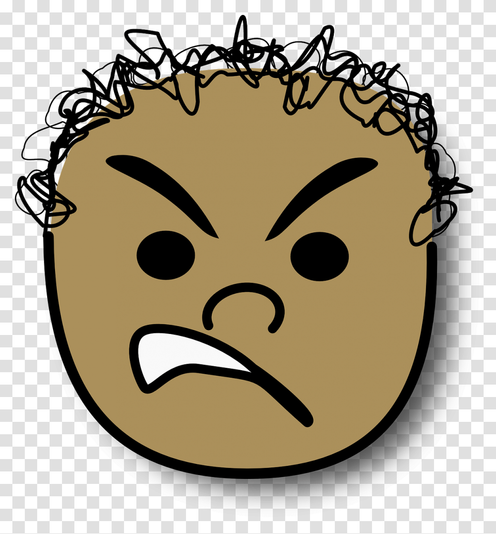 Angry Avatar Curly Face Head Angry Boy Face Clipart, Plant, Vegetable, Food, Seed Transparent Png