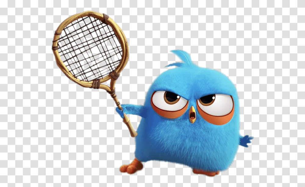 Angry Bird Blue Playing Tennis Angry Bird Blue, Toy, Racket Transparent Png