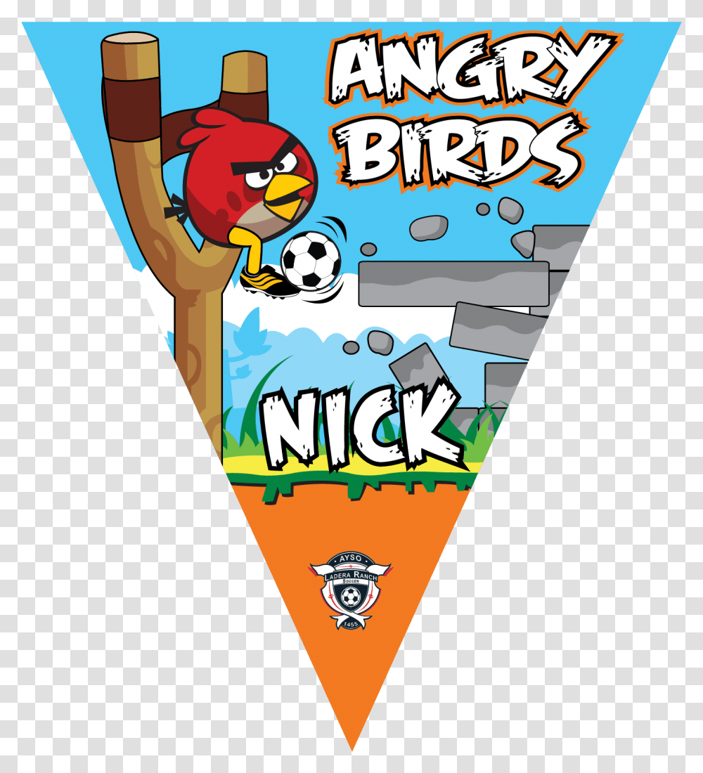 Angry Birds Red Triangle Individual Team Pennant Custom Angry Birds Rio Icon, Cone, Text, Poster, Advertisement Transparent Png