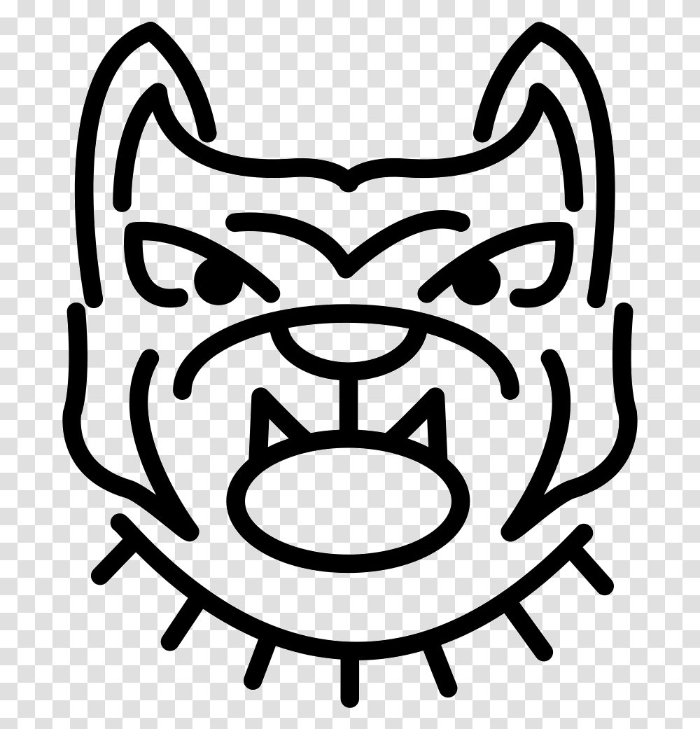 Angry Bulldog Face Outline Closed Eye Vector, Stencil, Plant, Antelope, Wildlife Transparent Png