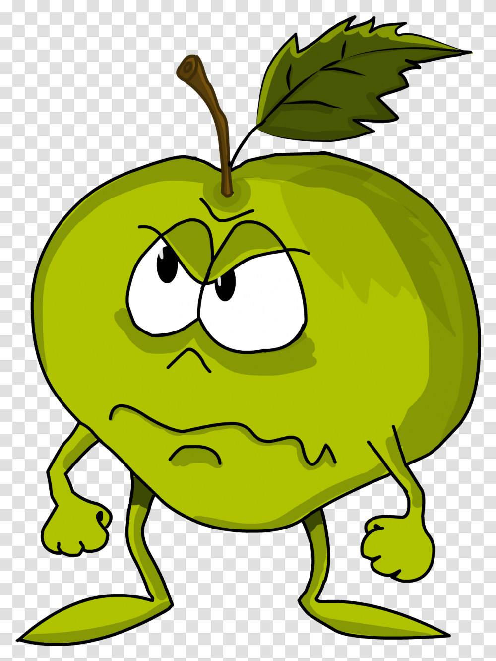 Angry Cartoon Apple Drawing Free Image Reaction Of Acids With Metal Oxides, Plant, Green, Leaf, Produce Transparent Png