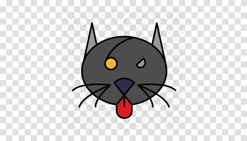 Angry Cat Icon Of Colored Outline Style Cat Yawns, Grille, Symbol, Label, Text Transparent Png