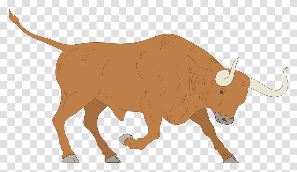 Angry Charge Bull Oxen Clipart, Mammal, Animal, Cattle, Cow Transparent Png