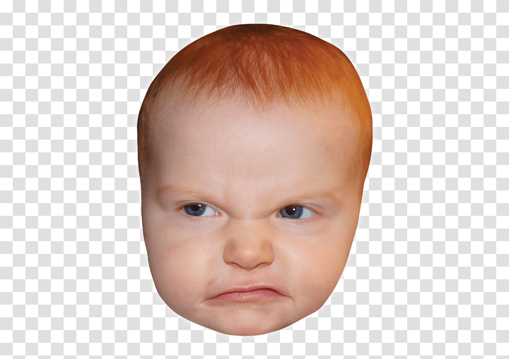 Angry Child Baby Head, Face, Person, Human, Smile Transparent Png