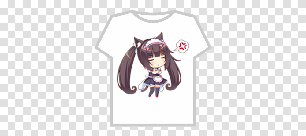 Angry Chocola Nekopara Roblox Cat Shirt Free, Clothing, Apparel, Sleeve, Manga Transparent Png