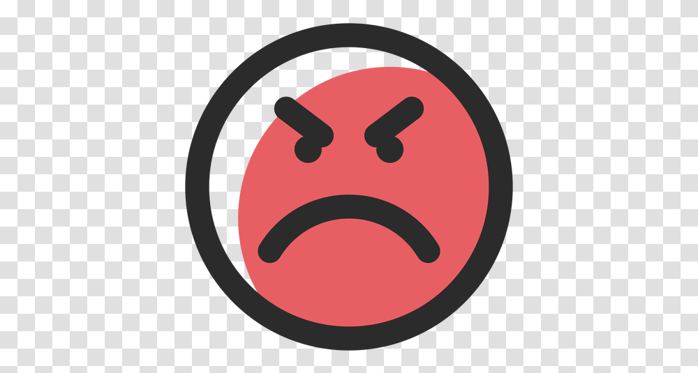 Angry Colored Stroke Emoticon & Svg Vector Circle, Face, Plant, Food, Mouth Transparent Png