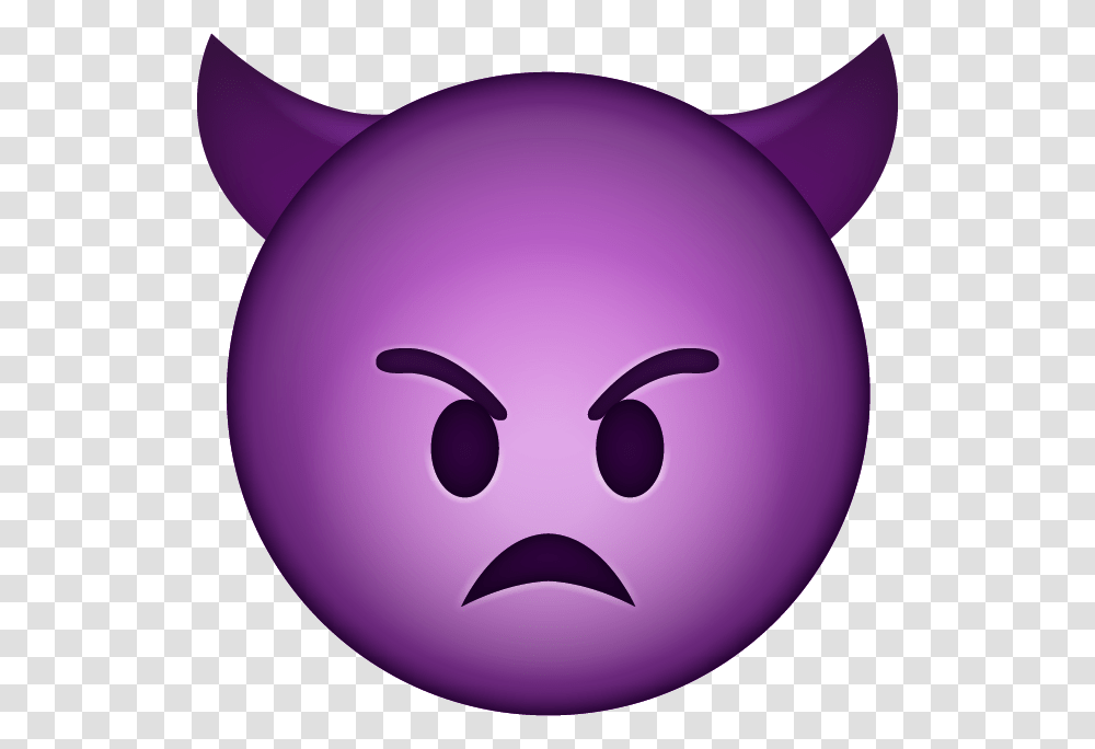 Angry Devil Emoji, Balloon, Plant, Purple Transparent Png