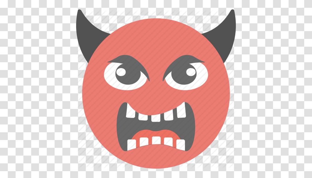 Angry Devil Emoji Devil Face Evil Pouting Emoticon Icon, Label, Teeth, Mouth Transparent Png