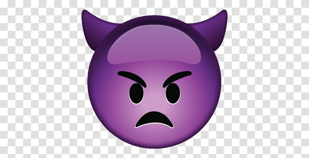 Angry Devil Emoji Download All Apple Devil Emoji, Balloon, Mask, Bowling, Purple Transparent Png