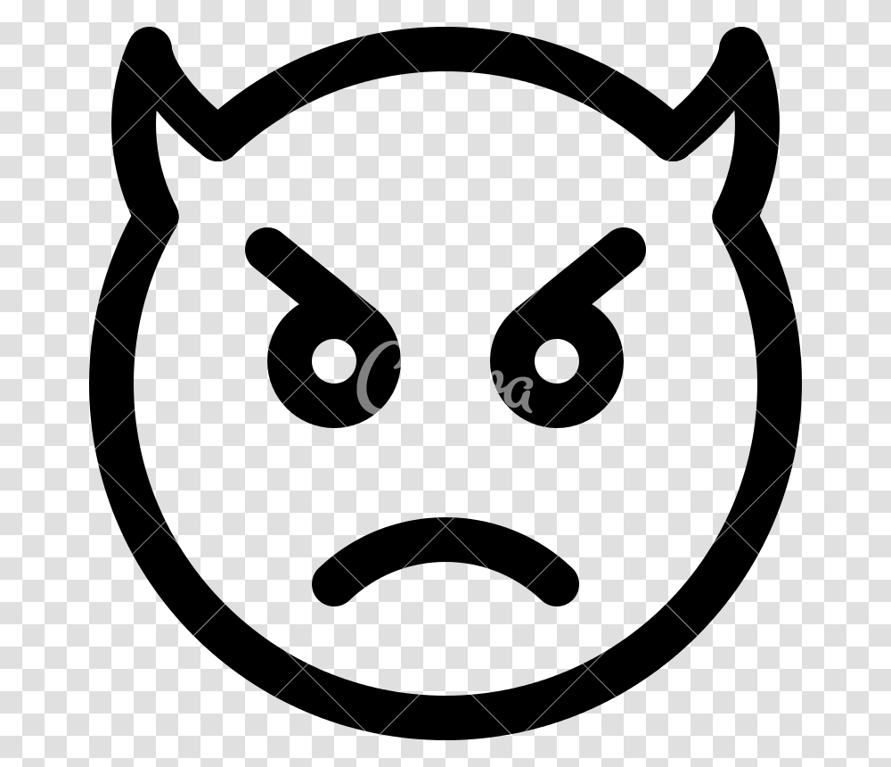 Angry Devil Emoji Outline, Alphabet, Plot Transparent Png