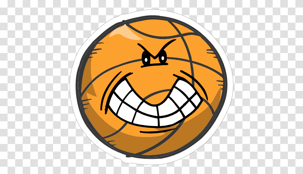Angry Emoji Basketball Sticker Basketball Hoop, Sphere, Logo, Symbol, Trademark Transparent Png