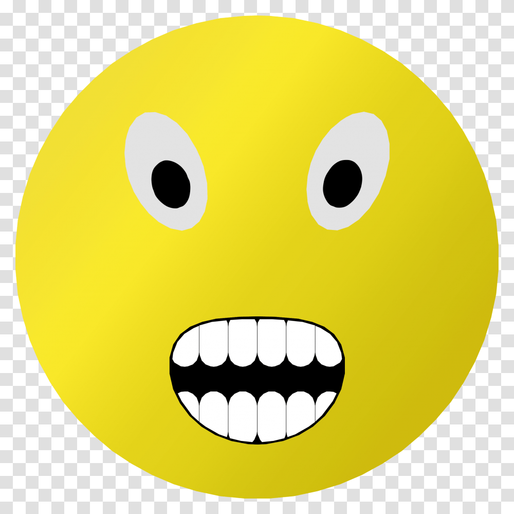 Angry Emoji Clipart Angry Emoticon, Teeth, Mouth, Tennis Ball, Sport Transparent Png