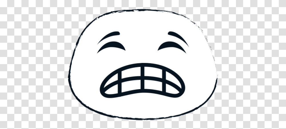 Angry Emoji Clipart Tension Face Diente Triste Clip Art, Clothing, Apparel, Stencil, Crash Helmet Transparent Png