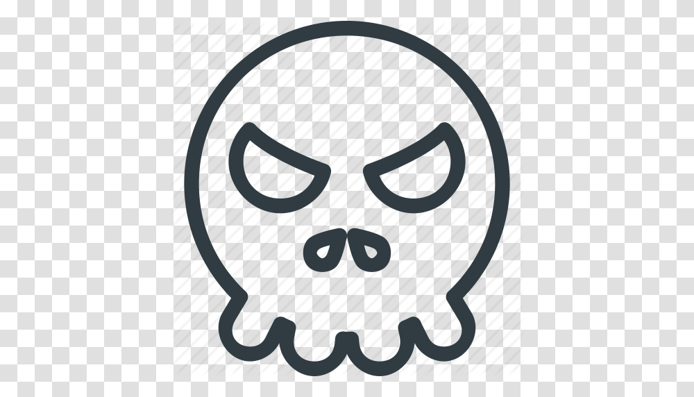 Angry Emoji Emote Emoticon Emoticons Skull Icon, Mask, Label, Clock Tower Transparent Png