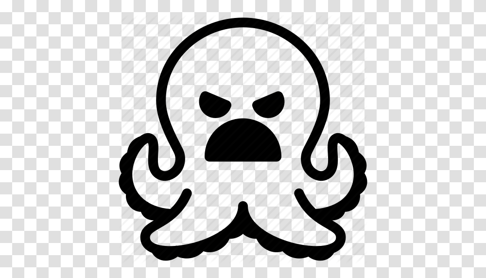 Angry Emoji Emotion Expression Face Feeling Octopus Icon, Piano, Leisure Activities, Musical Instrument, Pot Transparent Png