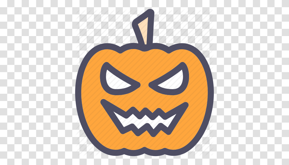 Angry Emoji Evil Face Halloween Pumpkin Scary Icon, Label, Plant, Vegetable Transparent Png