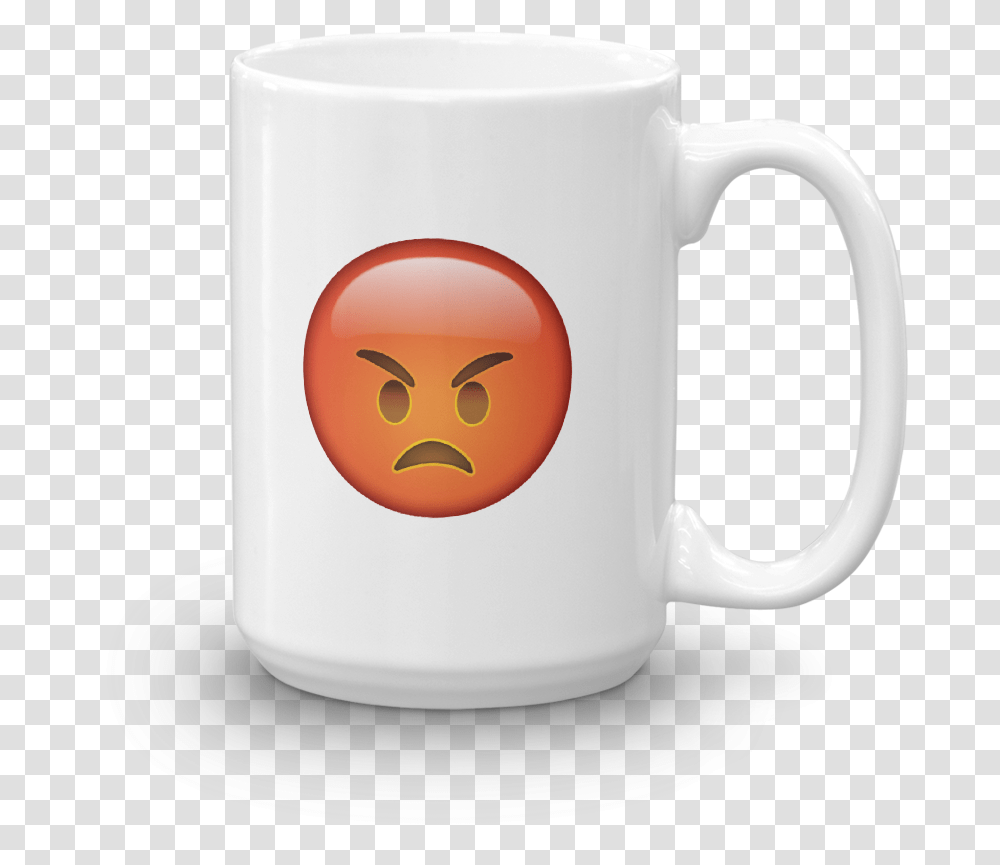 Angry Emoji Face 11oz 15 Oz Coffee Mug Mug, Coffee Cup, Milk, Beverage, Drink Transparent Png
