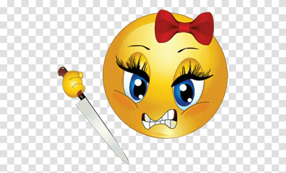 Angry Emoji Face Thumbs Up Emoji Girl Weapon Weaponry Letter Opener Knife Transparent Png Pngset Com