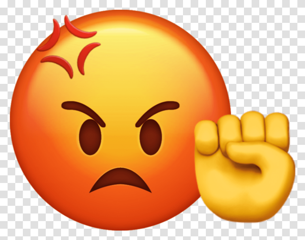 Angry Emoji Iphone Happy, Hand, Plant, Fruit, Food Transparent Png
