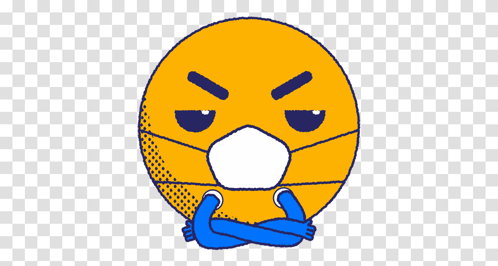 Angry Emoji With Face Mask Flat & Svg Imagenes De Emoji Triste, Soccer Ball, Tennis Ball, Sphere, Pac Man Transparent Png