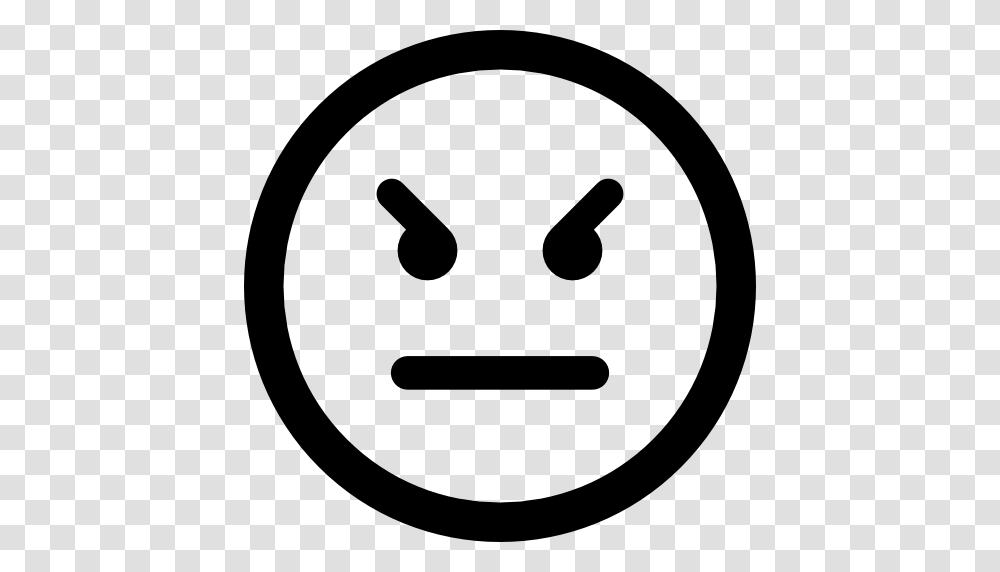 Angry Emoticon Square Face, Stencil, Sign, Road Sign Transparent Png