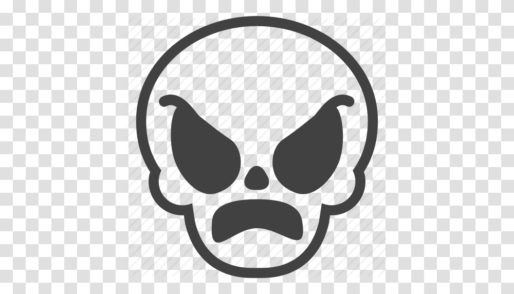 Angry Emotion Face Mad Mood Rage Skull Icon, Head, Stencil, Pillow, Cushion Transparent Png