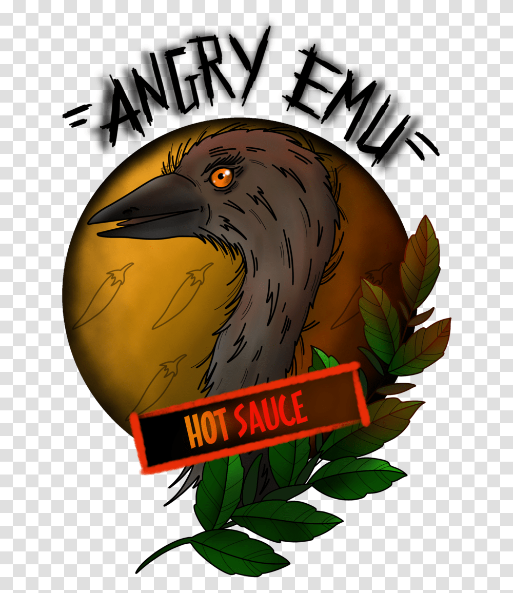 Angry Emus Hot Sauce, Beak, Bird, Animal, Vegetation Transparent Png