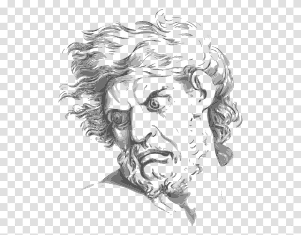 Angry Expression God Bearded Face Man Drawing Sinners In The Hands Of An Angry God, Pattern, Ornament, Fractal Transparent Png