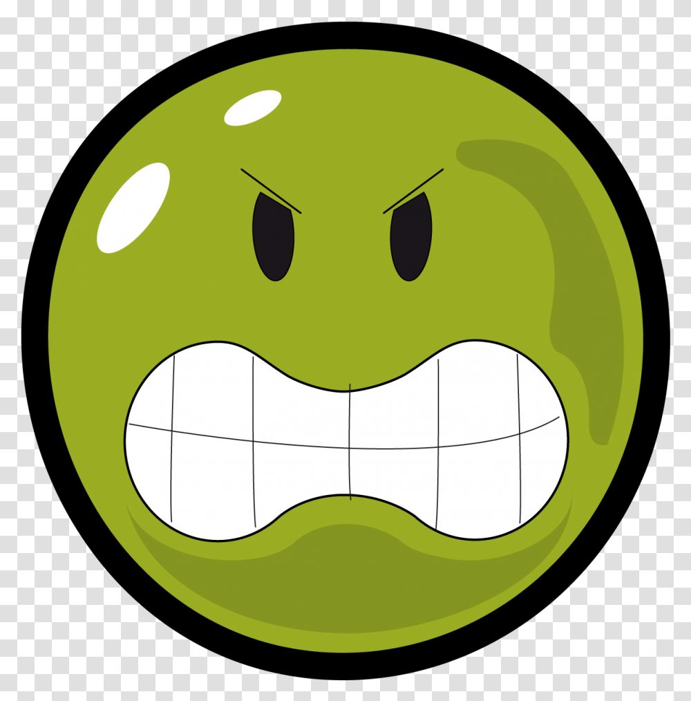 Angry Face Clipart Smiley Green Angry Face, Plant, Produce, Food, Vegetable Transparent Png