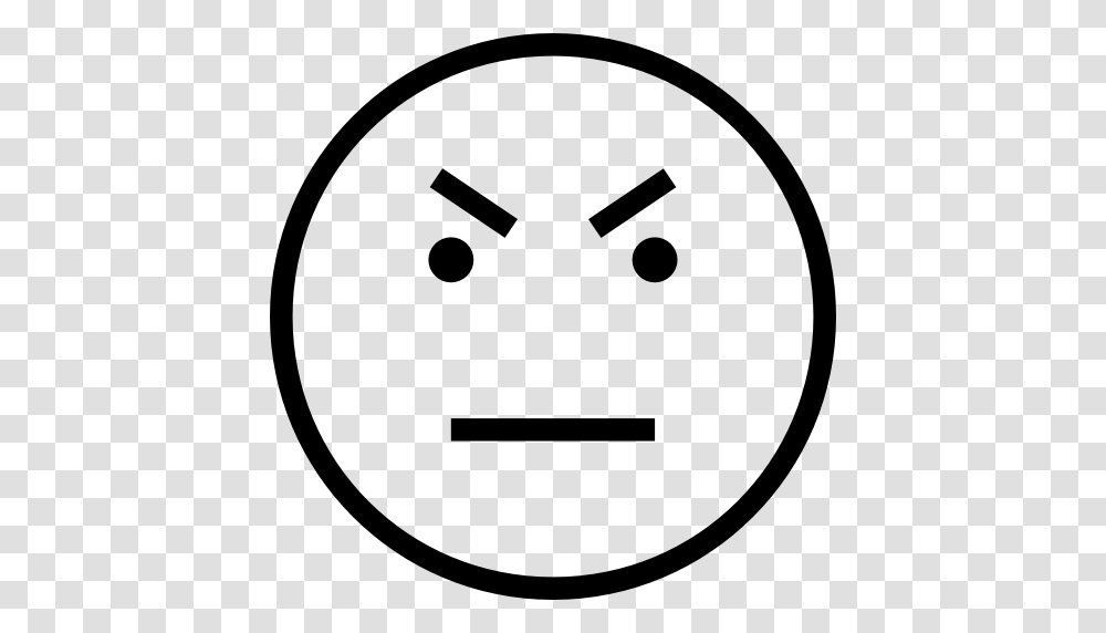 Angry Face Emoticon Outline, Stencil, Label Transparent Png