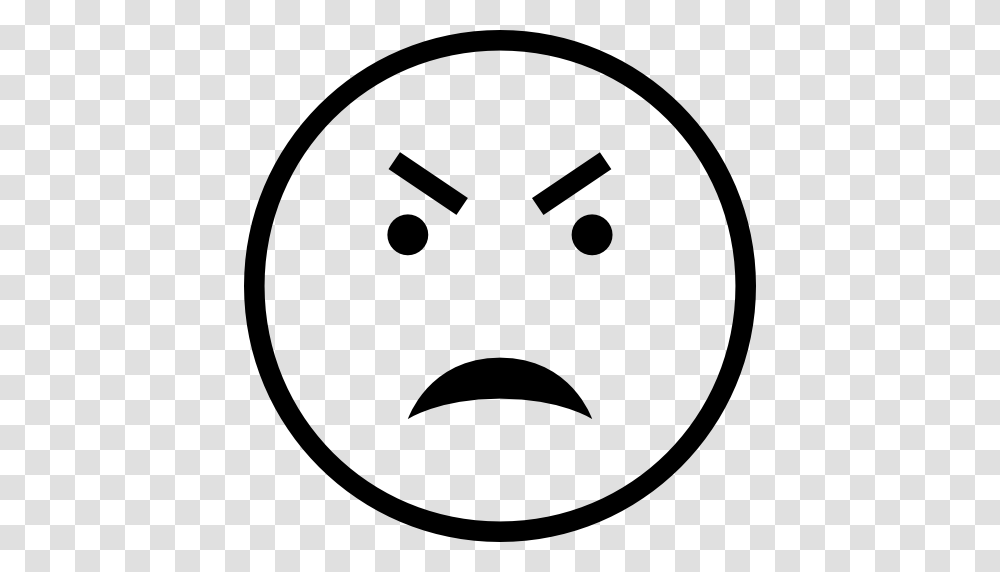 Angry Face Outlined Emoticon Symbol, Stencil, Logo, Trademark, Soccer Ball Transparent Png