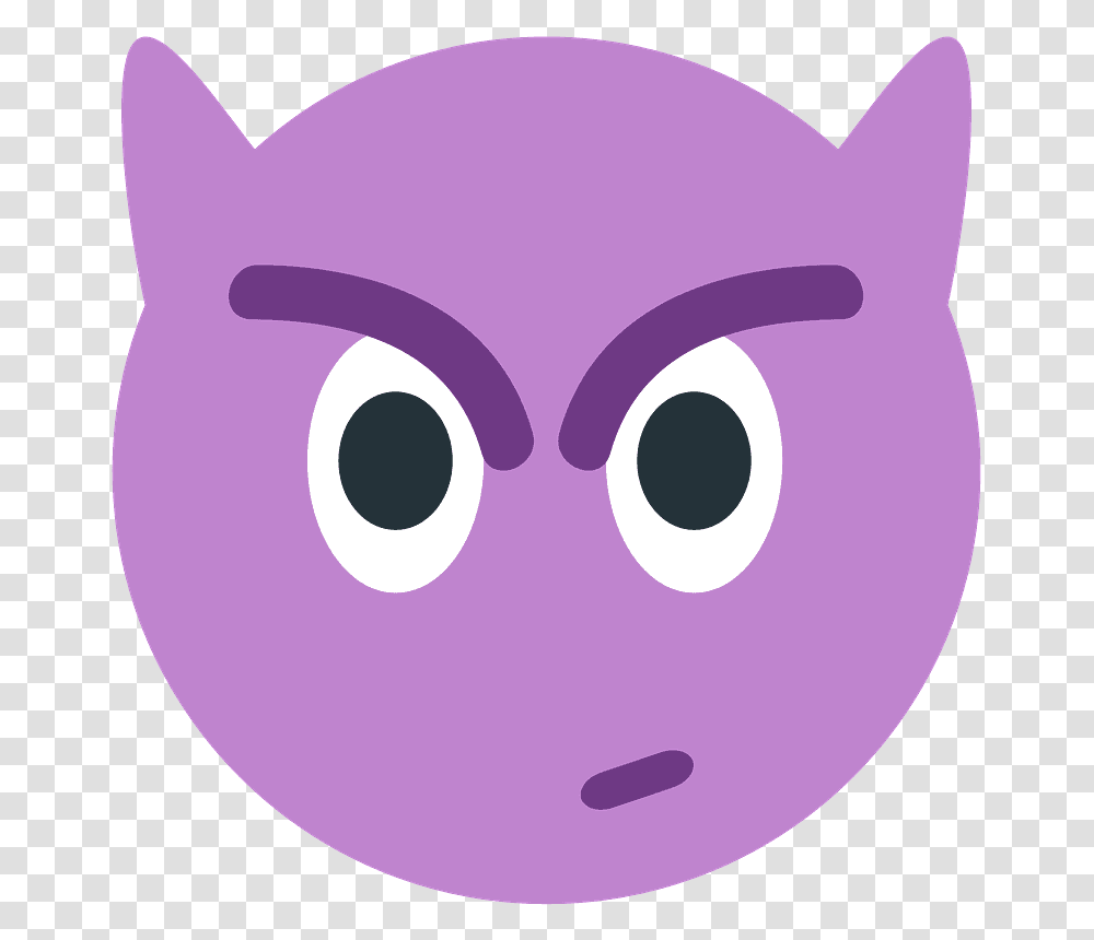 Angry Face With Horns Emoji Clipart Cartoon, Disk, Head Transparent Png