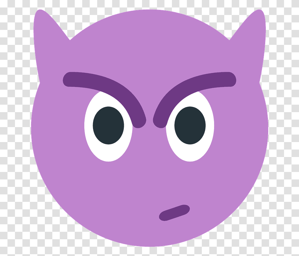 Angry Face With Horns Emoji Clipart Free Download Cartoon, Disk, Graphics, Head Transparent Png