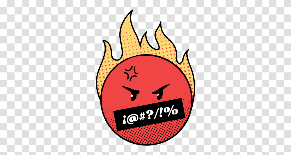 Angry Flaming Emoji Language, Text, Symbol, Label, Logo Transparent Png