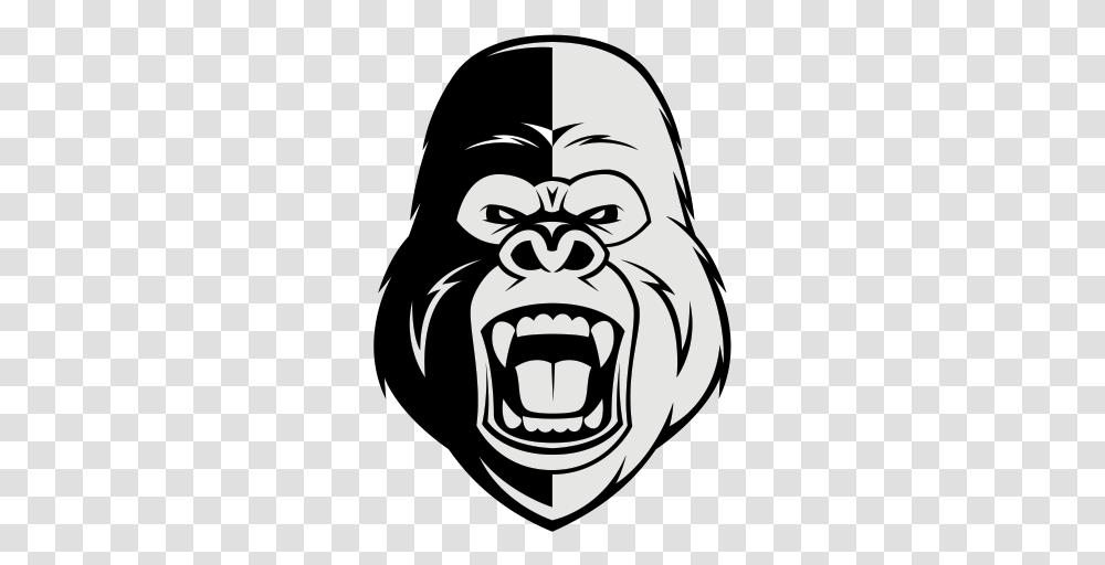 Angry Gorilla Clipart Free Download Angry Gorilla Face Clipart, Stencil, Graphics Transparent Png