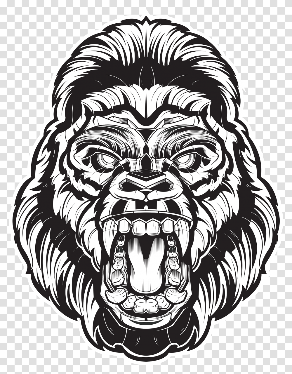 Angry Gorilla Face Clipart Download Angry Gorilla Clip Art, Statue, Sculpture, Ornament, Gargoyle Transparent Png