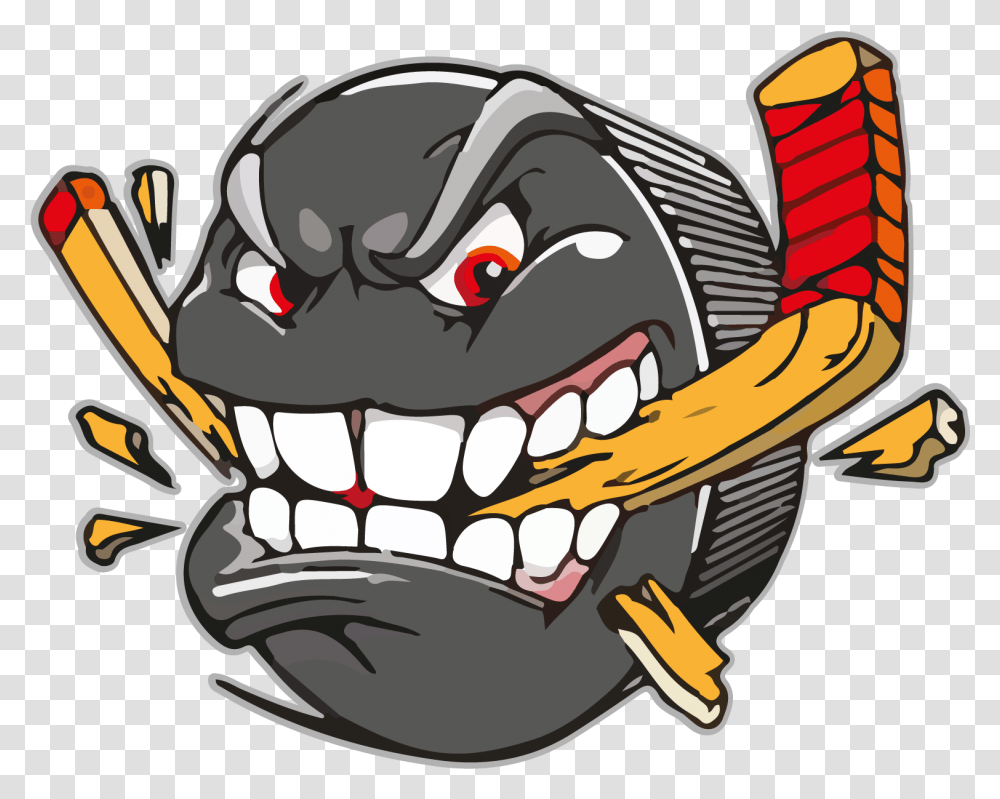 Angry Hockey Puck Clipart Download Cartoon Hockey Puck, Helmet, Apparel, Hand Transparent Png