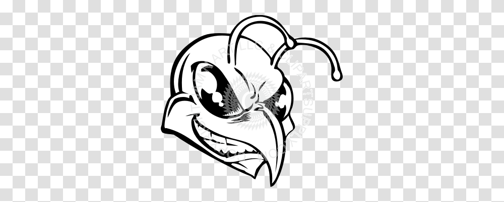 Angry Hornet Head, Stencil, Plant, Flower, Blossom Transparent Png