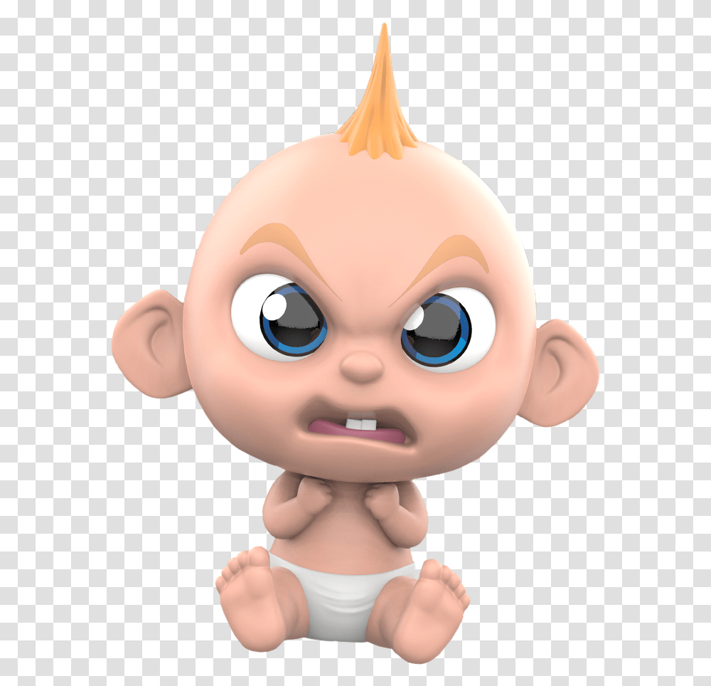 Angry Jack Jack Baby From Incredibles Mad, Doll, Toy, Head, Diaper Transparent Png